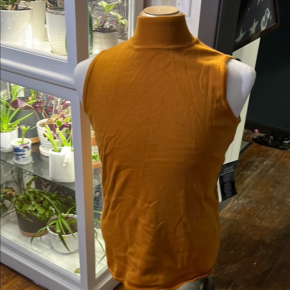 Jessica London Fitted Yellow Sleeveless Tank Top